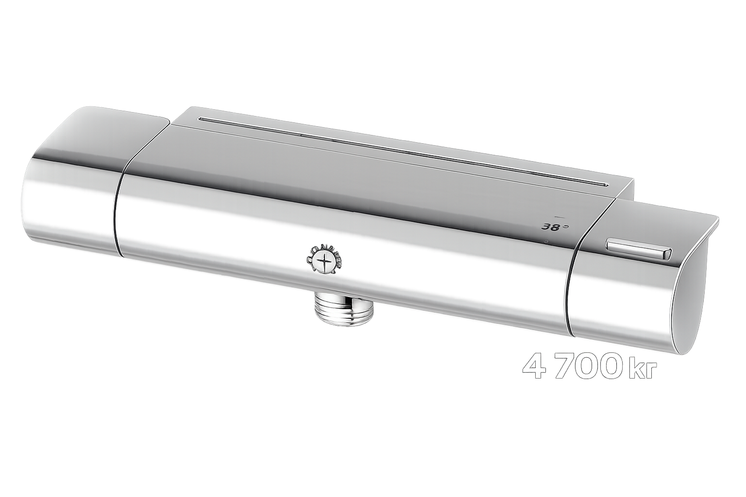 Modern Takdusch i Krom – Komplett Duschpaket med Termostat, 7850 kr
