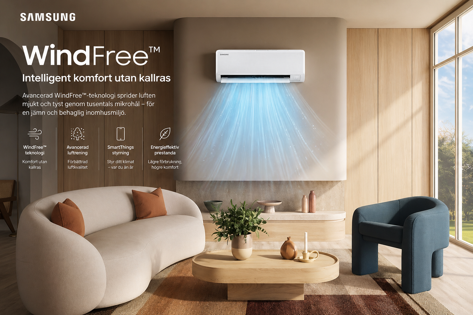 Samsung WindFree™ – Intelligent klimatteknik för kompromisslös komfort
