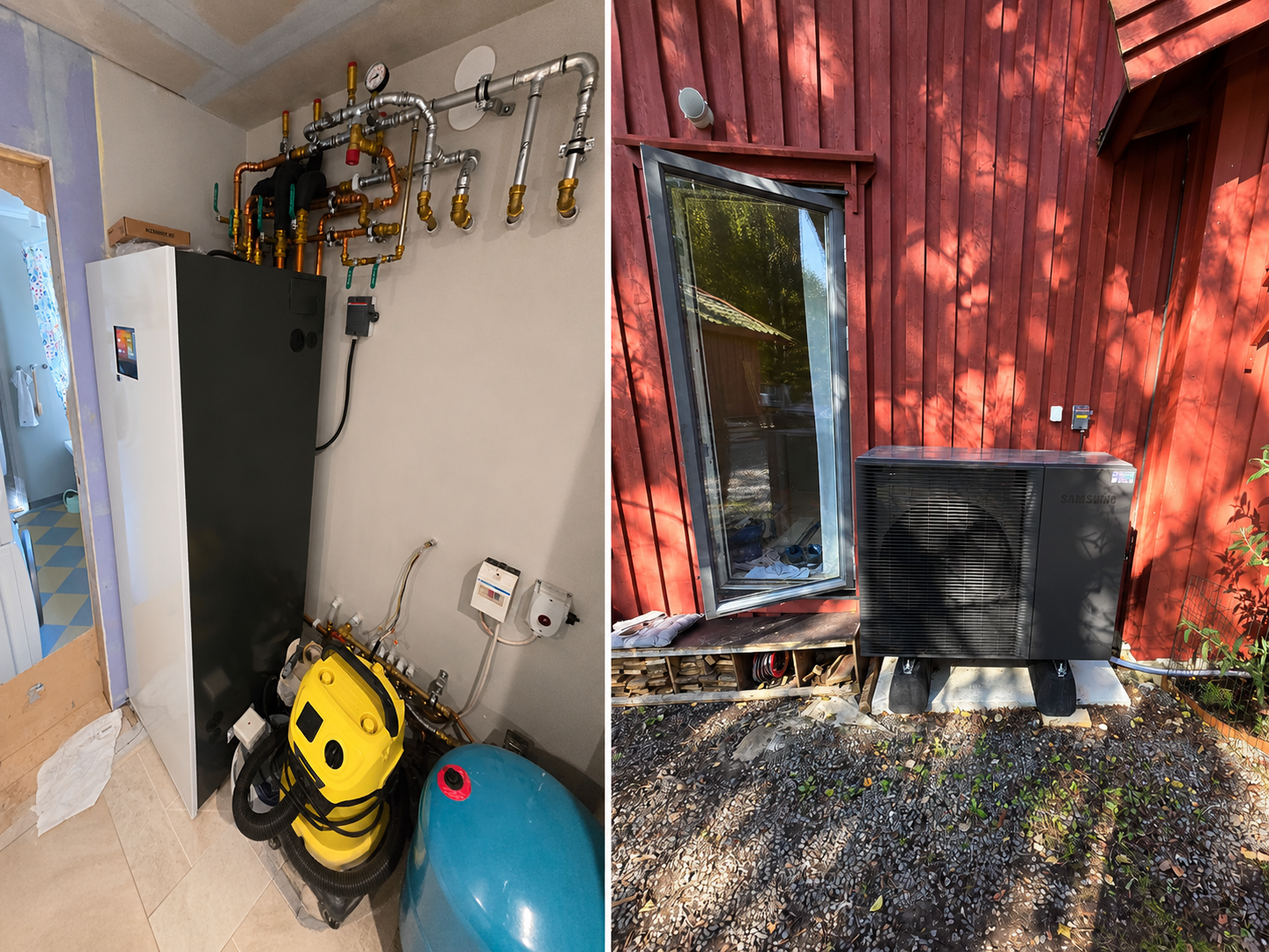 Modern luft/vattenvärmepump för villa